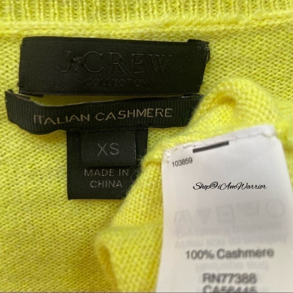 J.Crew Collection neon yellow citrus Italian cashmere sweater *shop@iamwarrior - Picture 9 of 10